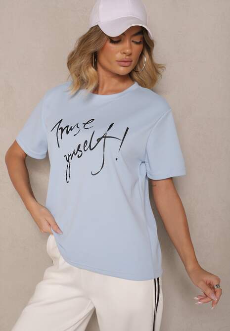 T-shirt Tezilea Albastru deschis 4