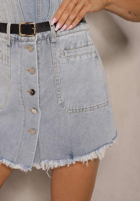 Pantaloni scurți Sadamine Albastru deschis 5