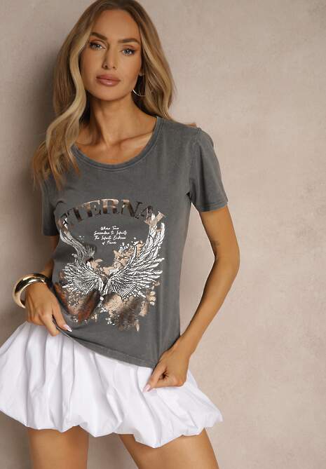 T-shirt Trenelia Gri închis 4