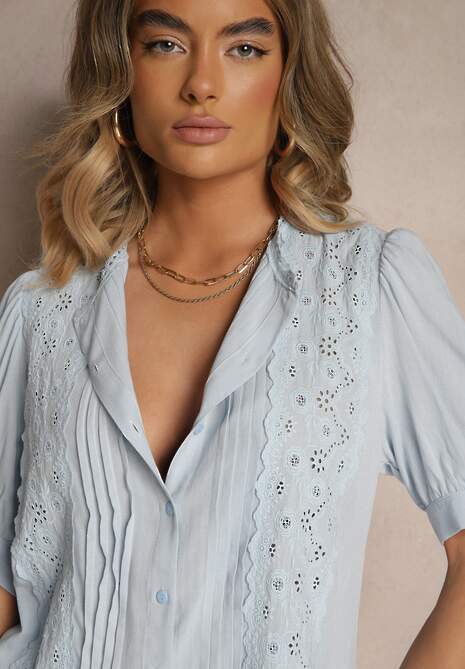 Cămașă Lirenelle Albastru deschis 5
