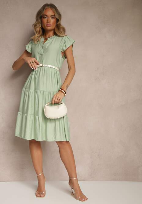 Rochie Mevamara Verde deschis 4