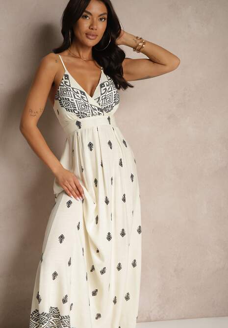 Rochie Reveesia Crem cu negru 4