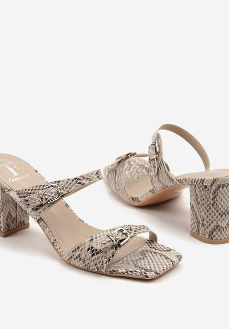 Papuci Zarielae Print piele de șarpe 6