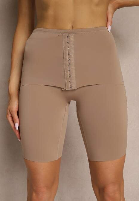 Ciemnobeżowa Bielizna modelująca Majtki Typu Szorty High Waist Liradelle