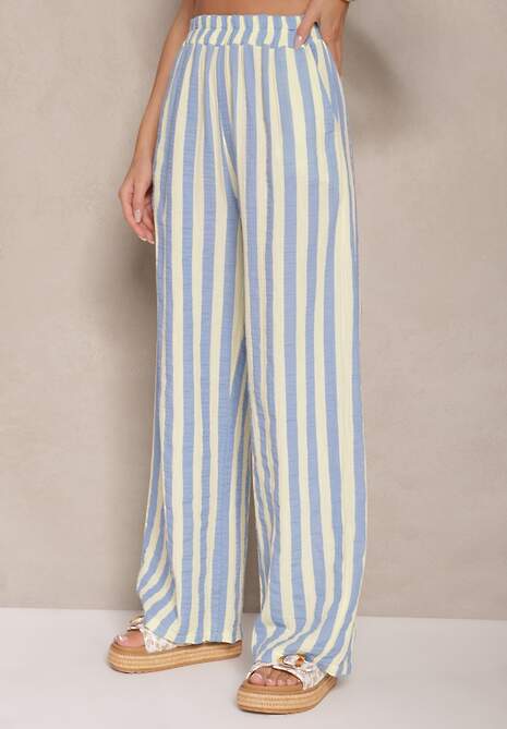 Pantaloni Mavirise Albastru cu galben 4