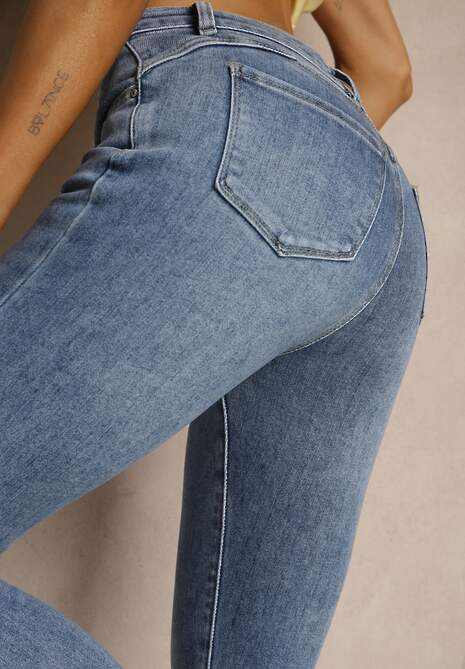Niebieskie Jeansy Skinny Regular Waist Tolilune 5