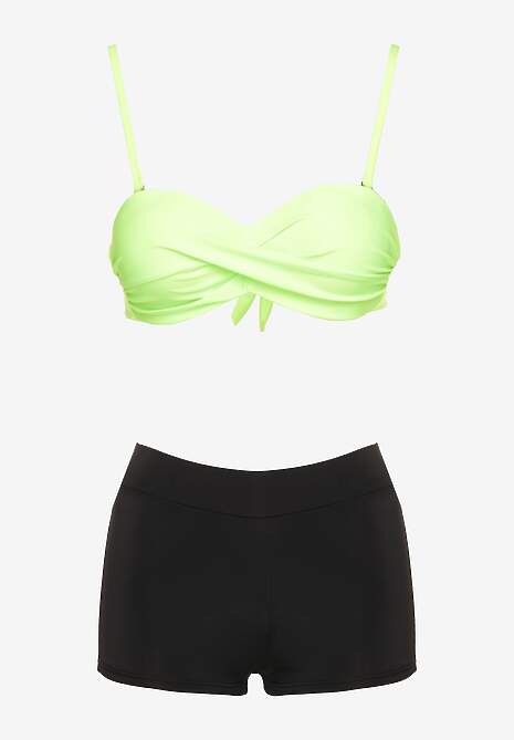 Zielone Bikini 3-częściowe Biustonosz z Wiązaniem Majtki Figi i Bokserki Vinalle 5