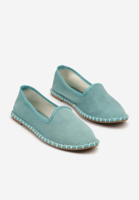 Niebieskie Espadryle Balerinki z Przeszyciami Firalissea 5