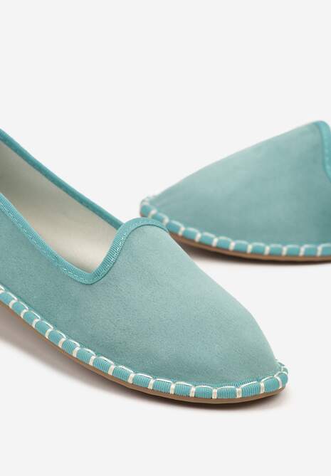 Niebieskie Espadryle Balerinki z Przeszyciami Firalissea 6