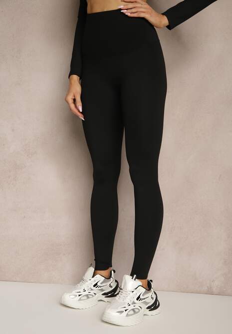 Czarny Komplet Sportowy Legginsy i Top Typu Longsleeve Dorotia 4