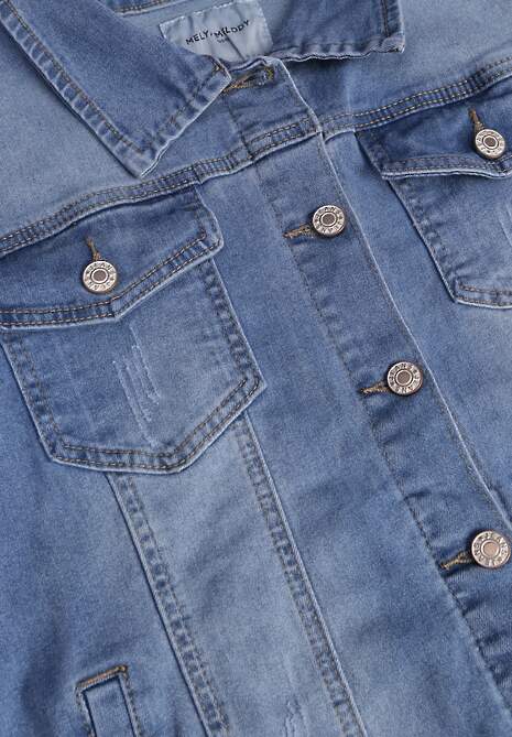 Jasnoniebieska Klasyczna Kurtka Jeansowa z Guzikami Ivonelle 6