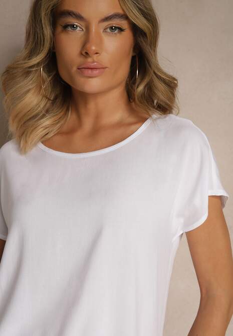 Biała Wiskozowa Bluzka Oversize Lirealia 5