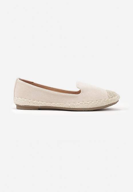 Beżowe Espadryle z Motywem Plecionki Ralomea 4