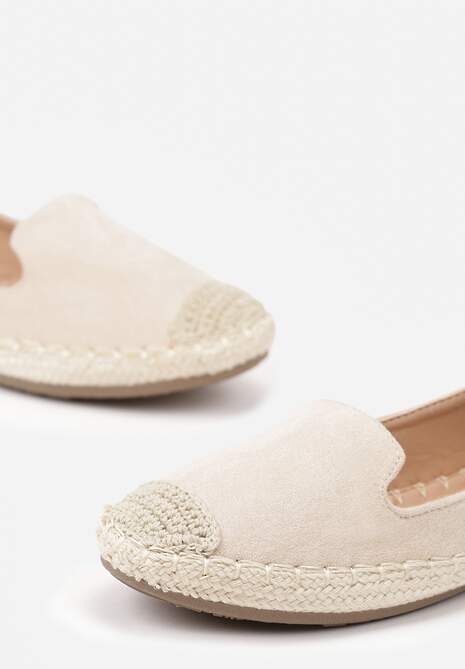 Beżowe Espadryle z Motywem Plecionki Ralomea 6