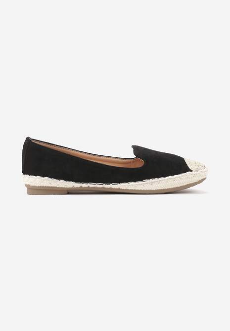 Czarne Espadryle z Motywem Plecionki Ralomea 4