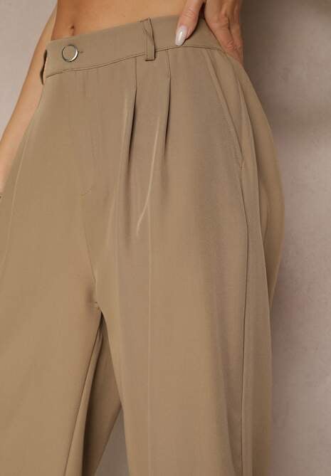 Brązowe Eleganckie Spodnie Typu Culottes Silunea 5
