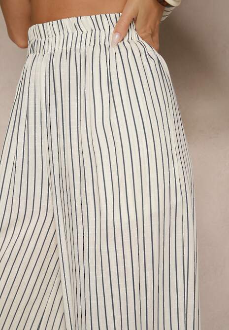 Pantaloni Silorea Alb cu albastru 5