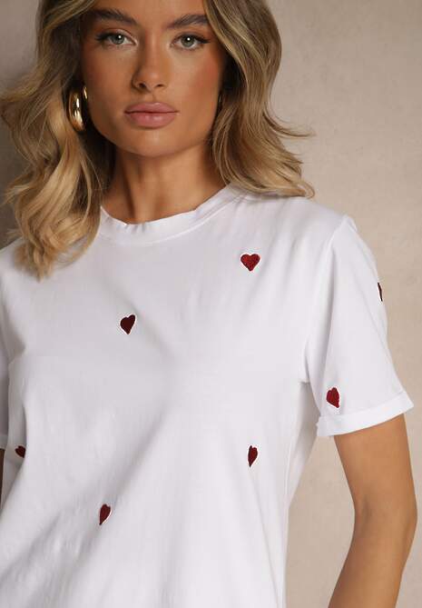 T-shirt Aramiraa Alb cu roșu 5