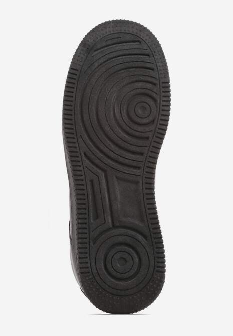 Czarne Kultowe Sneakersy na Grubej Podeszwie z Perforacją na Nosku Lissina 7