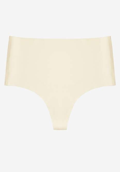 Jasnobeżowe Bezszwowe Majtki High Waist Kolunea