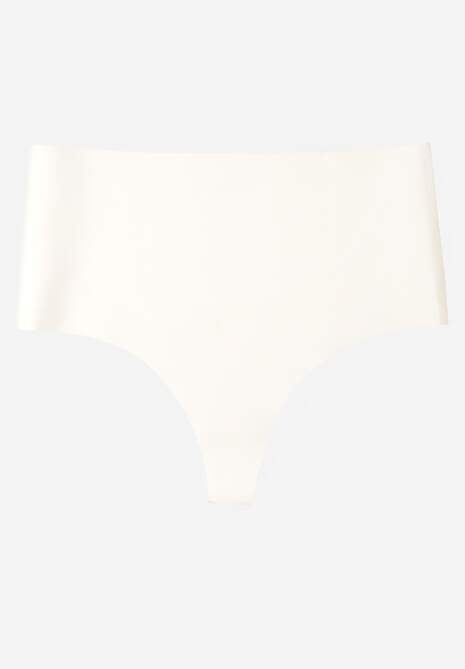 Białe Bezszwowe Majtki High Waist Kolunea