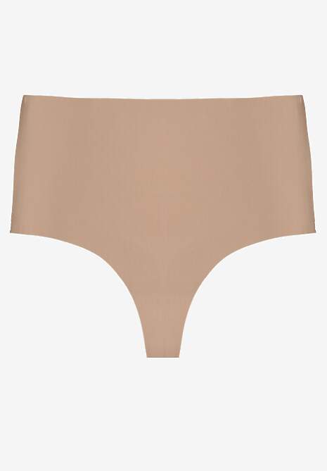 Ciemnobeżowe Bezszwowe Majtki High Waist Kolunea