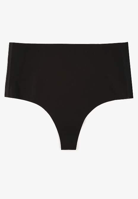 Czarne Bezszwowe Majtki High Waist Kolunea