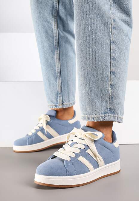 Niebieskie Sneakersy Ozdobione Paskami Dolirenna