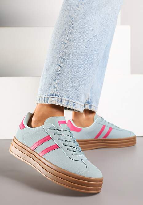 Sneakers Verde cu roz