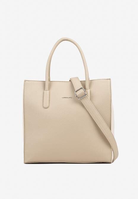 Beżowa Klasyczna Torebka Typu Shopper z Paskiem Crossbody Nalireine