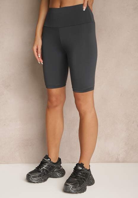 Granatowe Szorty Typu Kolarki High Waist Nalareine 4
