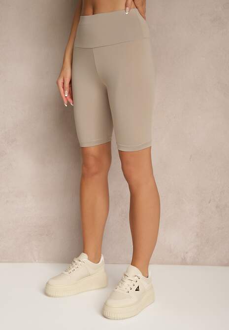 Beżowe Szorty Typu Kolarki High Waist Nalareine 4