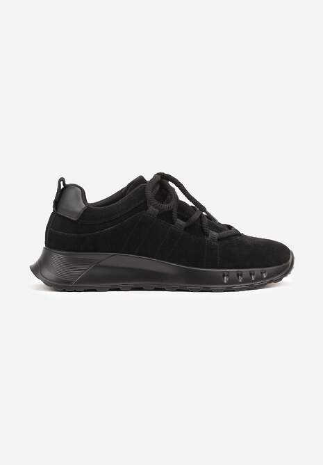 Czarne Zamszowe Sneakersy z Wkładką ze Skóry Naturalnej Dolavienne 4