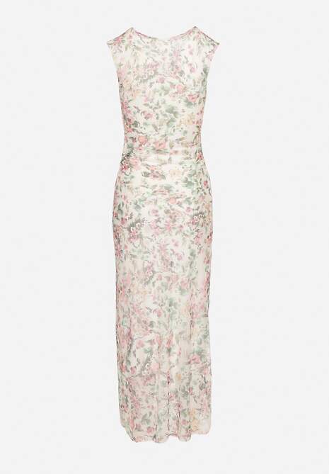 Biała Sukienka Typu Bodycon w Kwiatowy Wzór Melavela 6