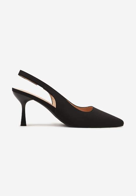 Czarne Sandały na Szpilce Typu Slingback Melovelle 4