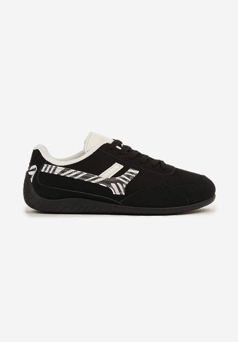 Czarne Sneakersy z Geometrycznym Motywem w Zeberkę Arpolia 4