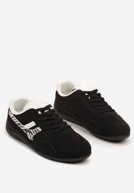 Czarne Sneakersy z Geometrycznym Motywem w Zeberkę Arpolia 5
