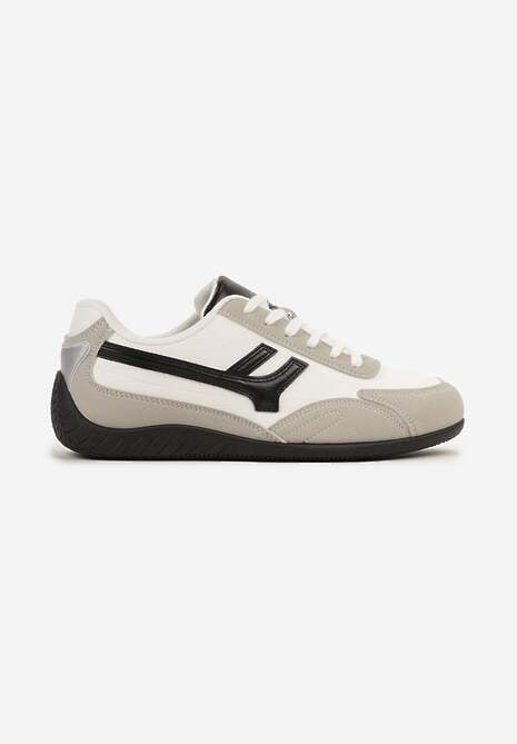 Białe Sneakersy z Geometrycznym Motywem Arpolia 4