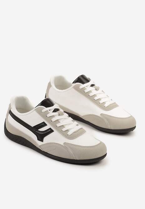 Białe Sneakersy z Geometrycznym Motywem Arpolia 5