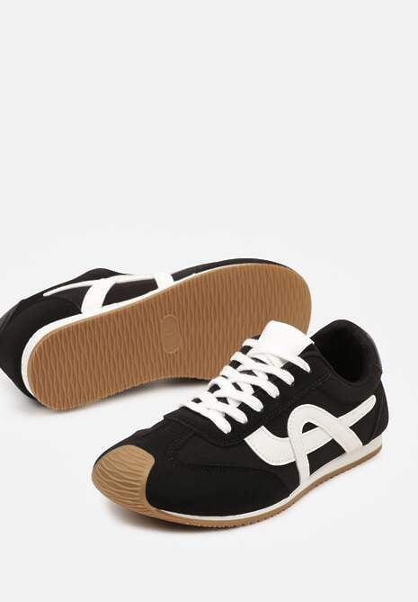 Czarne Sneakersy z Geometrycznym Wzorem Arnenta 6