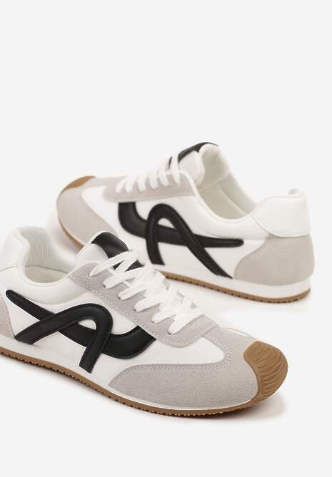 Białe Sneakersy z Geometrycznym Wzorem Arnenta 6