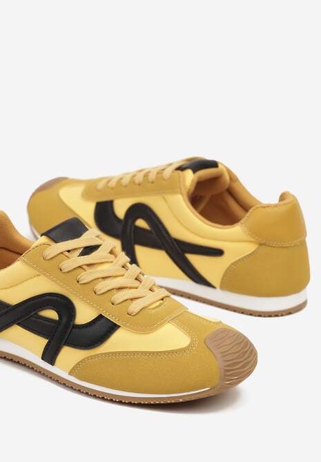Żółte Sneakersy z Geometrycznym Wzorem Arnenta 6