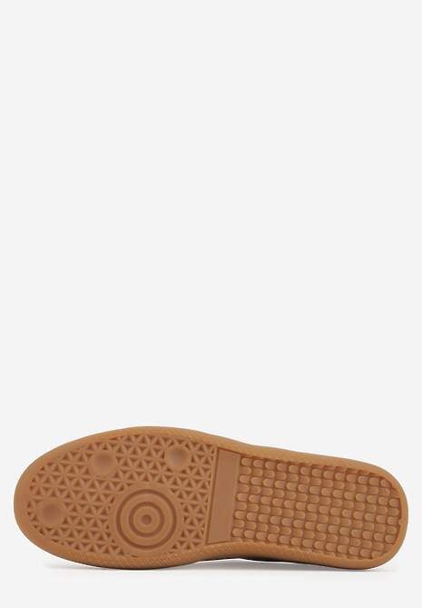 Beżowe Płaskie Sneakersy ze Skóry Naturalnej z Ozdobnymi Paskami Nelarielis 7