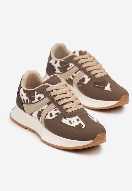 Czarno-Białe Sneakersy z Geometrycznym Wzorem Velwettia 5