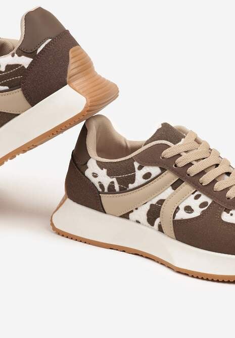 Czarno-Białe Sneakersy z Geometrycznym Wzorem Velwettia 6