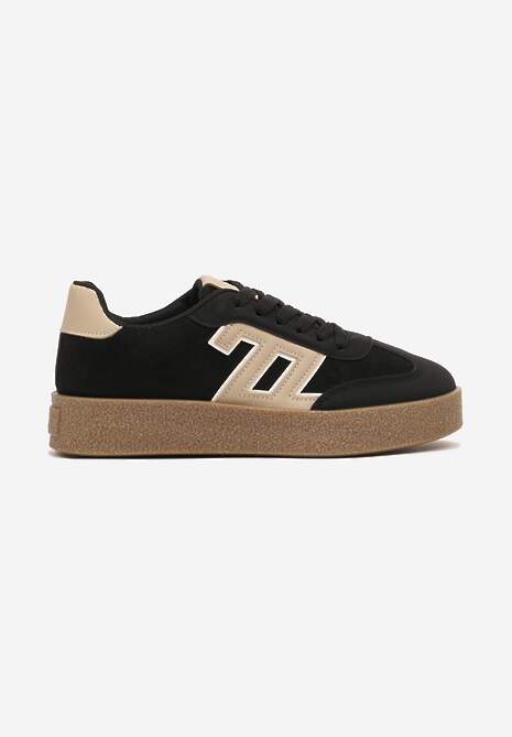 Czarne Sneakersy Ozdobione Geometrycznym Motywem Lanelise 4