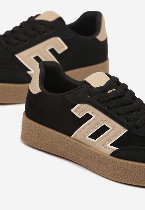 Czarne Sneakersy Ozdobione Geometrycznym Motywem Lanelise 6