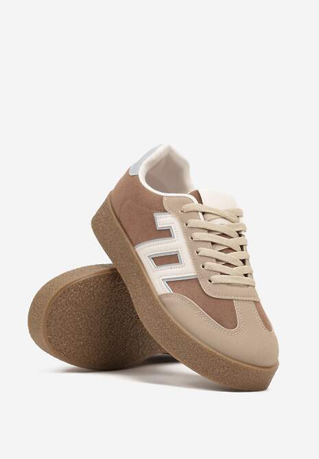 Brązowe Sneakersy Ozdobione Geometrycznym Motywem Lanelise 5