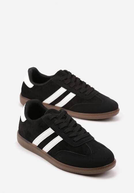 Czarne Sneakersy z Geometrycznym Wzorem Naliette 5
