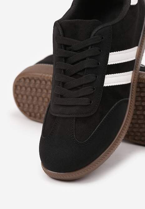 Czarne Sneakersy z Geometrycznym Wzorem Naliette 6